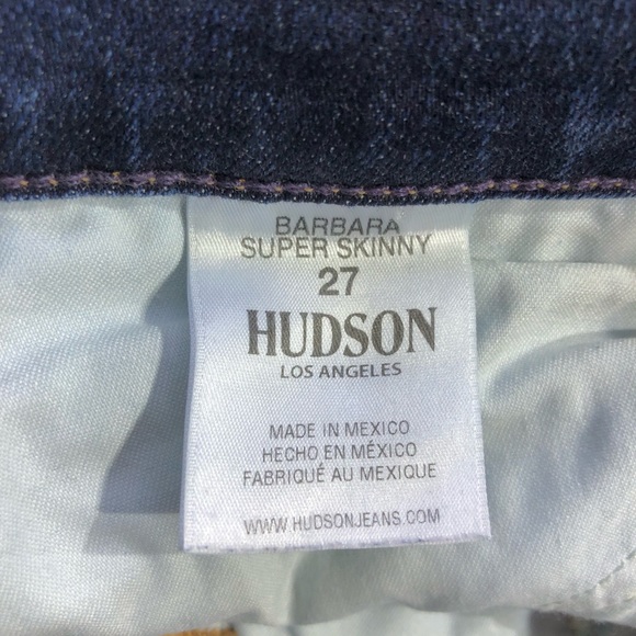 Hudson Barbara Super Skinny Distressed Jeans - Picture 5 of 8